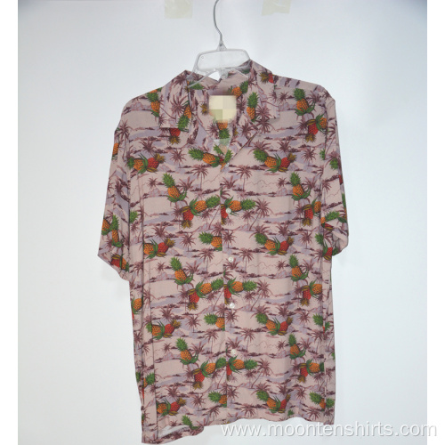 Custom Mens Graphic Printed Collar Short Shirts